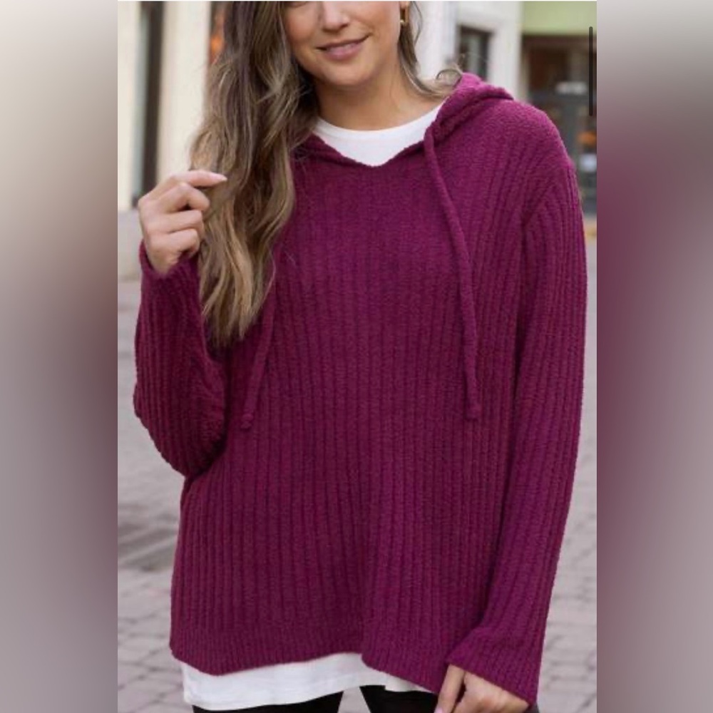 Grace & Lace Women’s Cloyd Ribbed Mulberry Hoodie